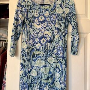Women’s Blue Floral Sheath Dress